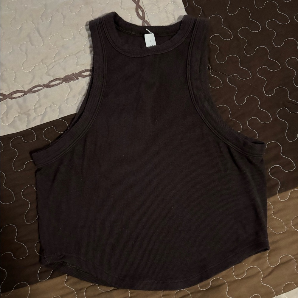 lululemon athletica brown cropped tank